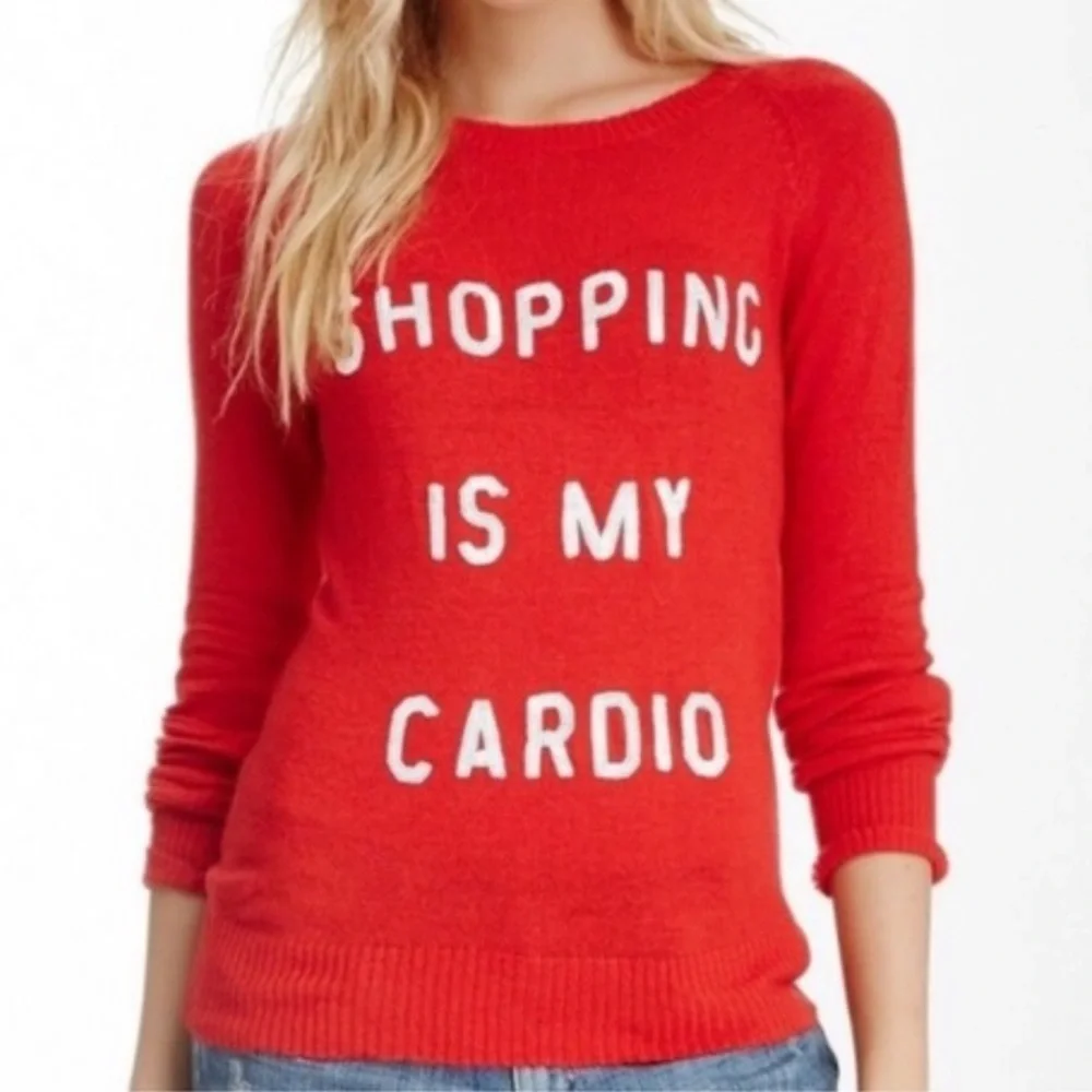 Wildfox Angora Rabbit Hair Sequin Knit Sweater Red SHOPPING IS MY CARDIO Medium